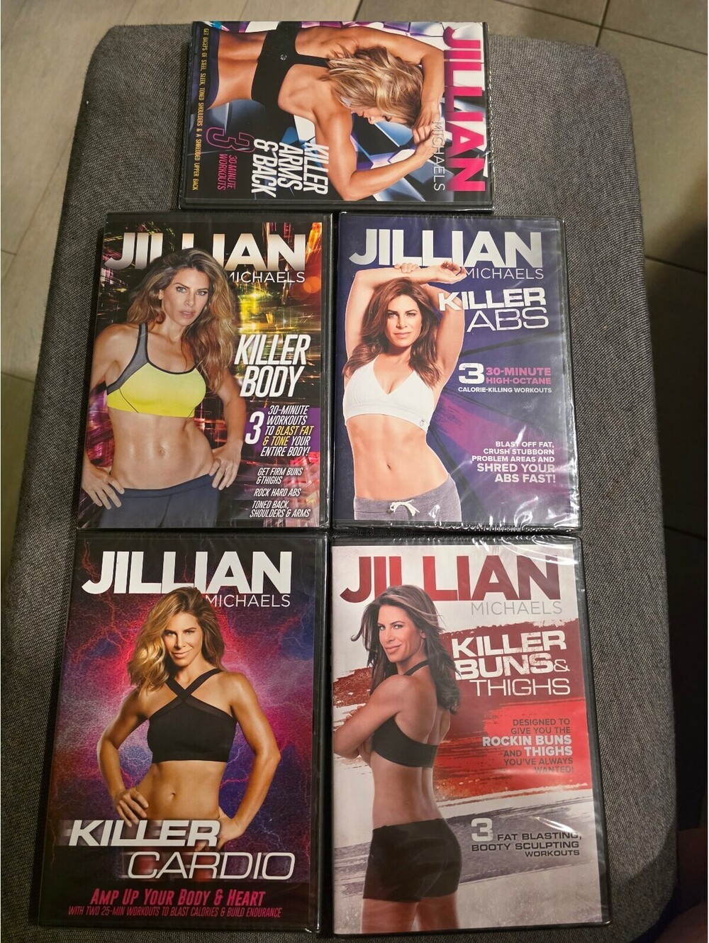 Set of 5 Dvds - Jillian michaels - killer body series all new